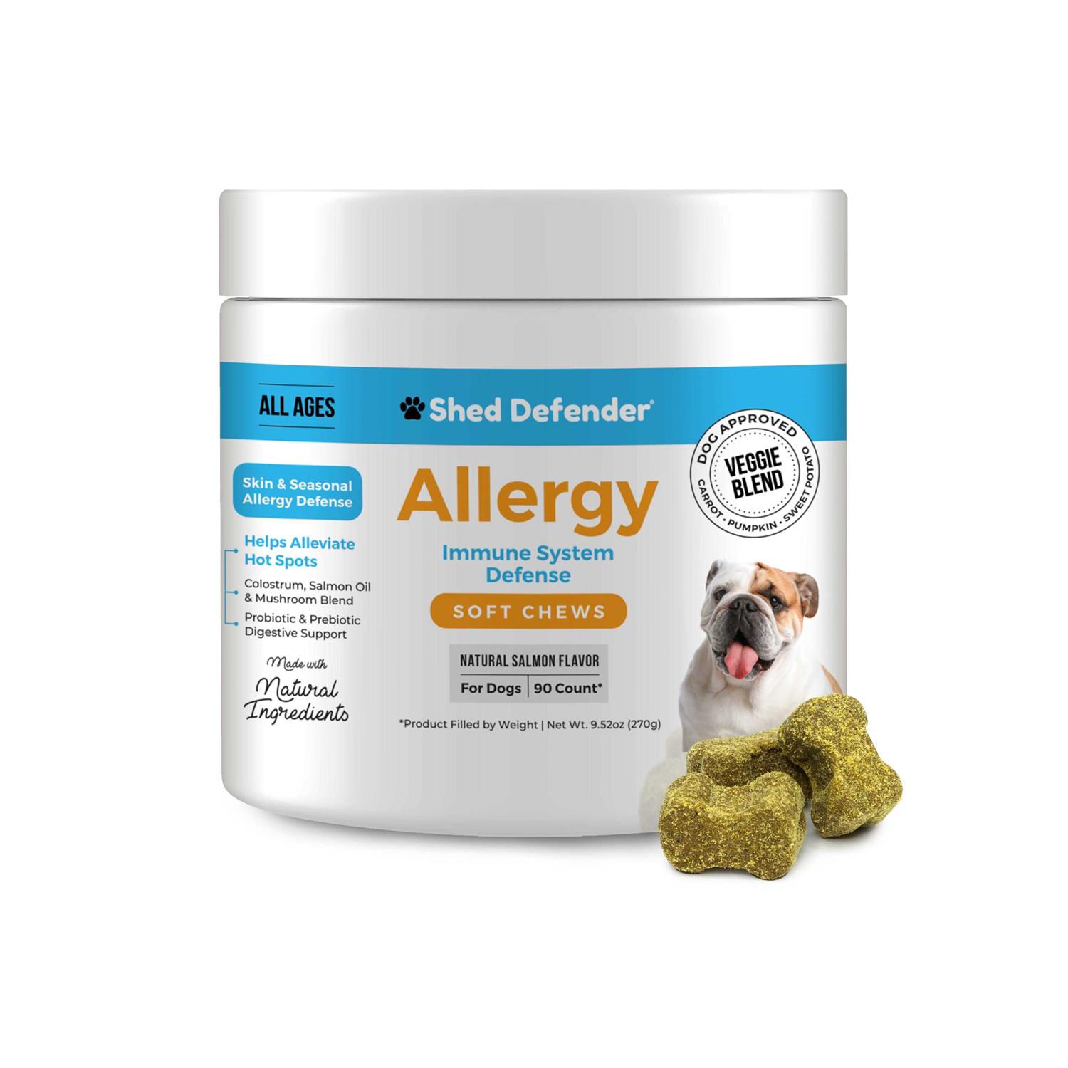 Shed Defender Allergy & Immune System Soft Chew Supplements for Dogs - Healthber