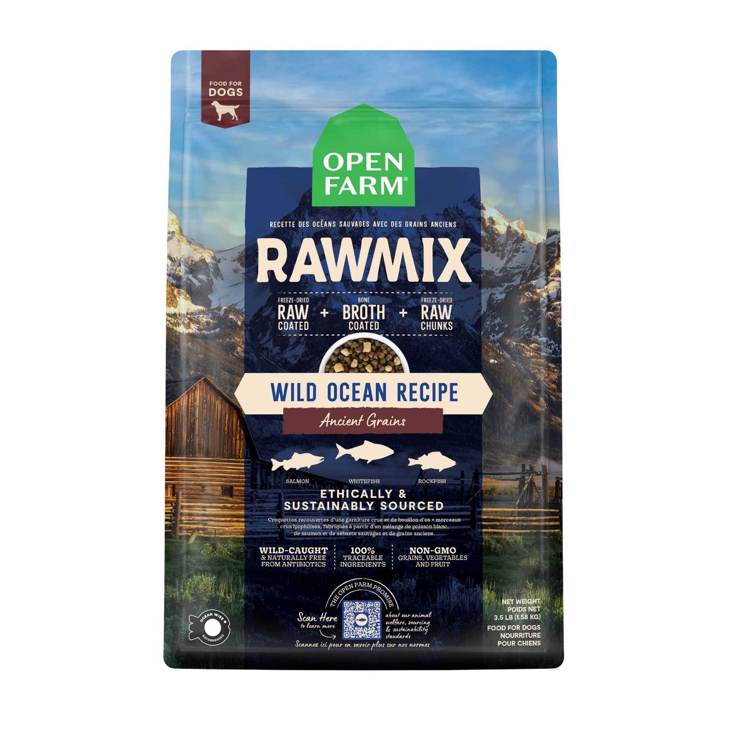 Open Farm Wild Ocean Ancient Grains RawMix Dog Food - Healthber