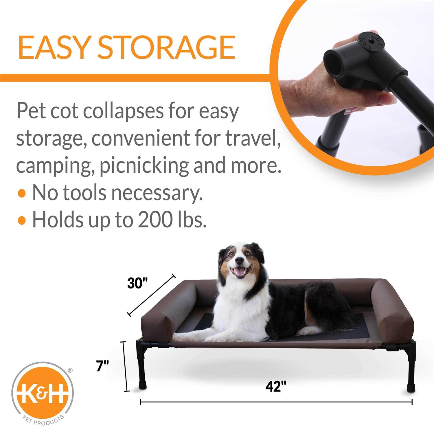 K&H Pet Products Original Bolster Pet Cot - Healthber