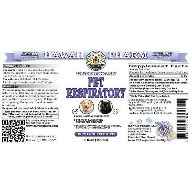 Pet Respiratory Veterinary Natural Alcohol-FREE Liquid Extract - Healthber
