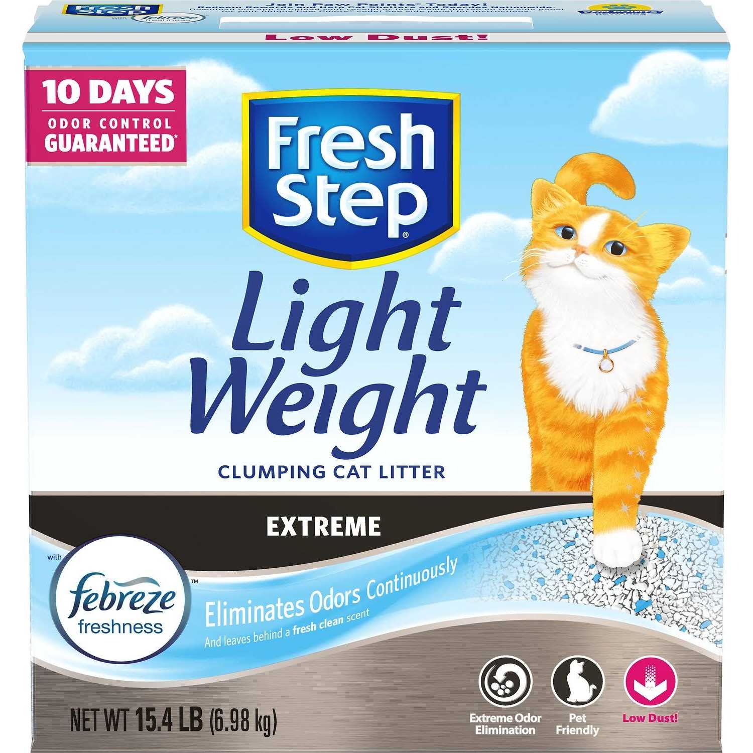 Fresh Step Lightweight Extreme with Febreze Freshness Clumping Cat Litter, Scented – 15.4 lb box - Healthber
