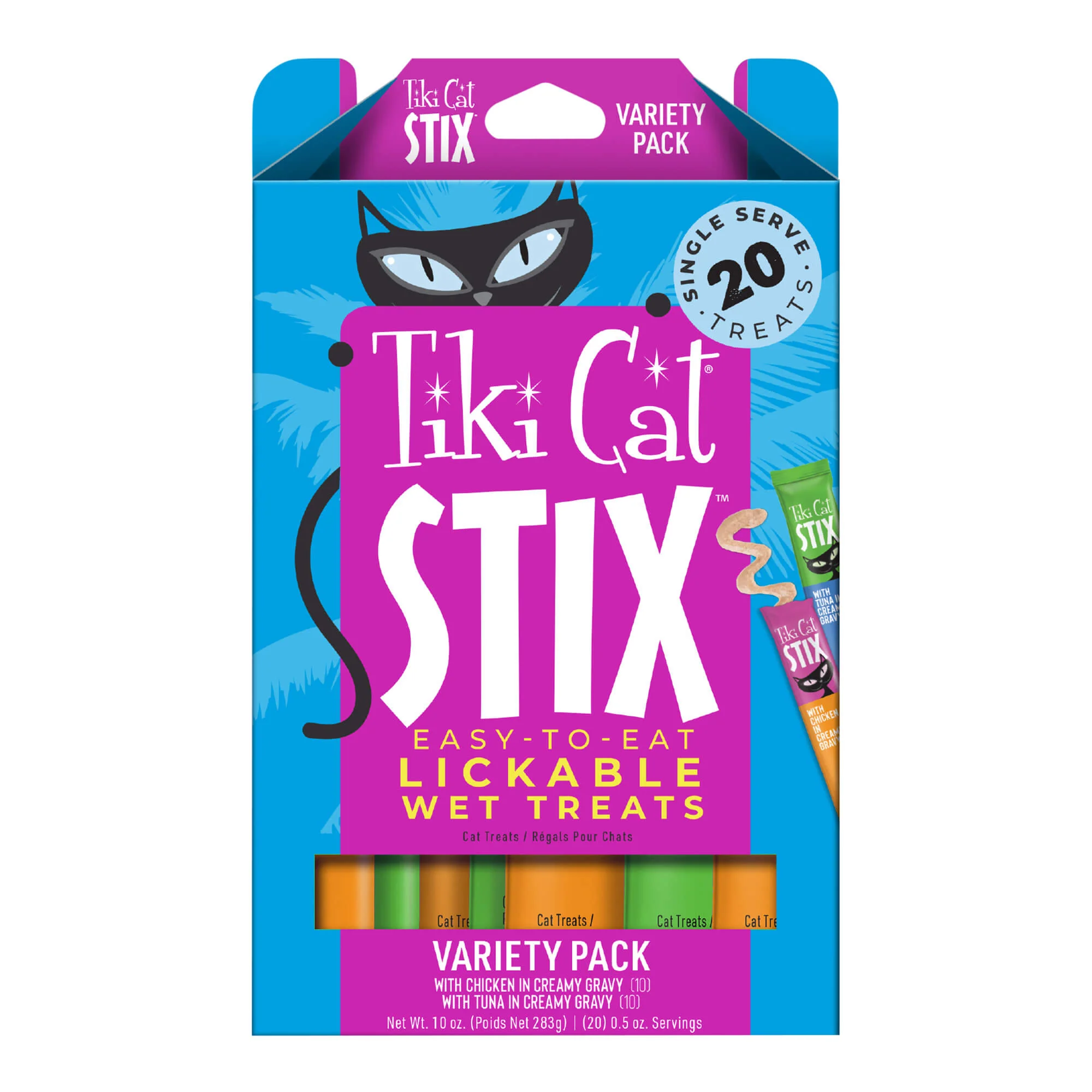 Tiki Cat Stix Wet Cat Treats, Variety Pack, 10 oz, Box of 20 ct - Healthber