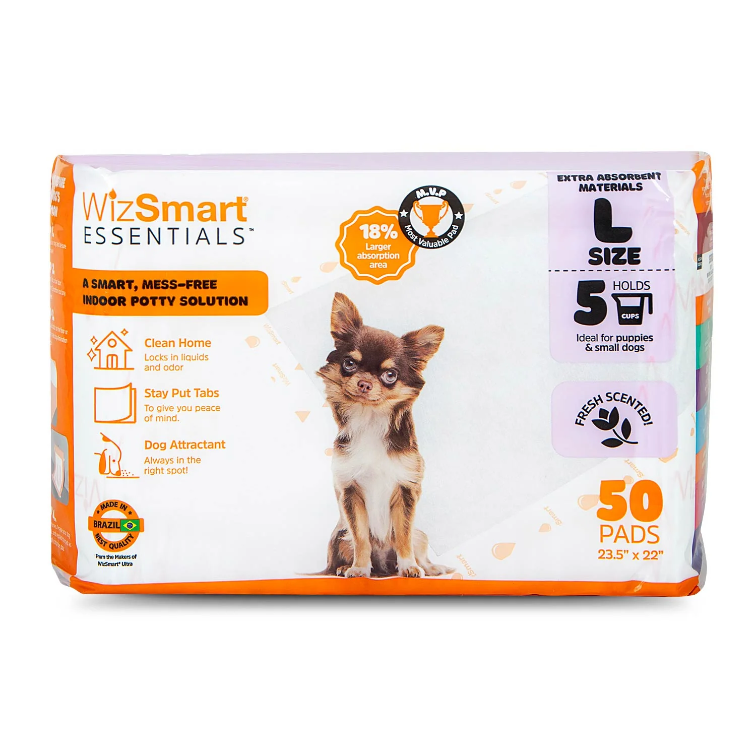 WizSmart Essentials Pads, Large, 50 ct, Fresh Scented - Healthber