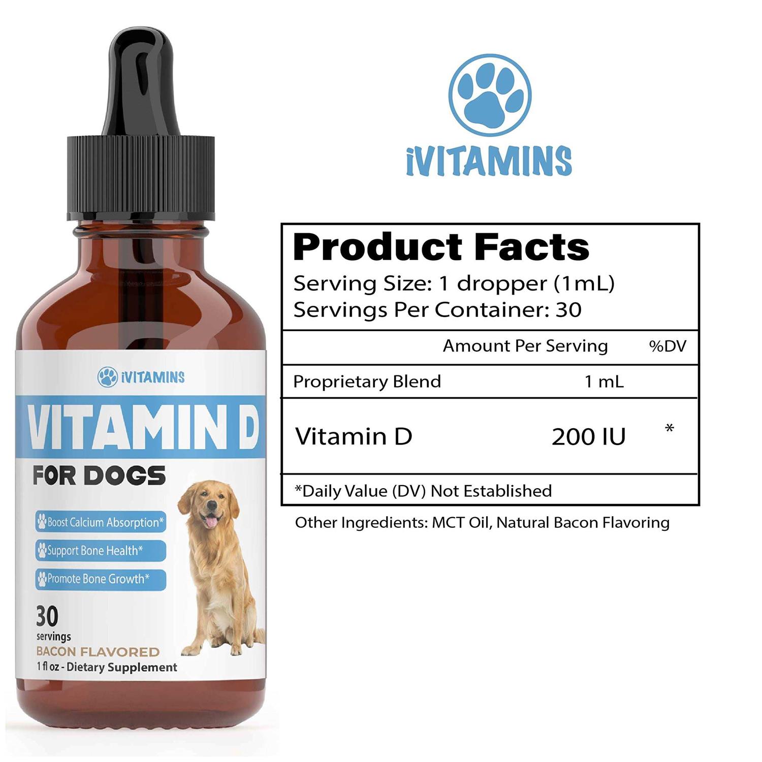 iVitamins Vitamin D for Dogs Supports Strong & Health Bones Vitamin D Supplements for Dogs - Healthber