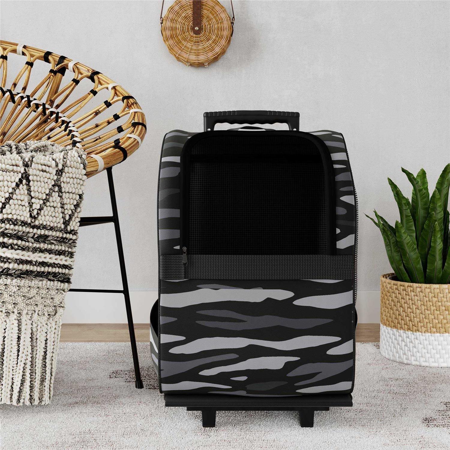 Ollie & Hutch Kaya Pet Carrier Trolley for Travel with Shock Absorbent Wheels, Breathable Mesh Opening for Dogs and Cats - Healthber
