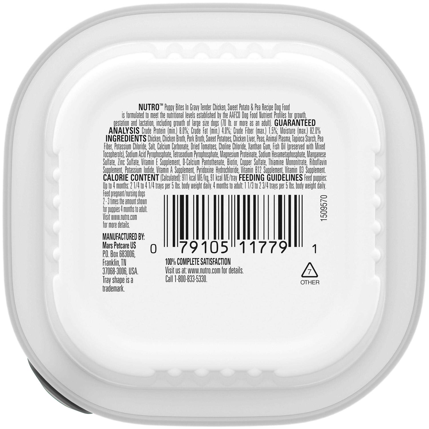 Nutro Puppy Tender Chicken & Rice Recipe Cuts In Gravy Dog Food Trays - Healthber