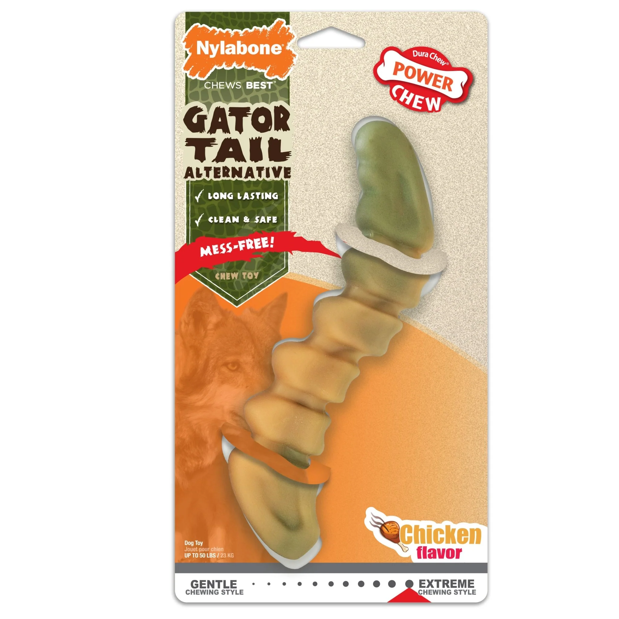 Power Chew Gator Tail, Chicken, Large/Giant, Up to 50 lbs - Healthber