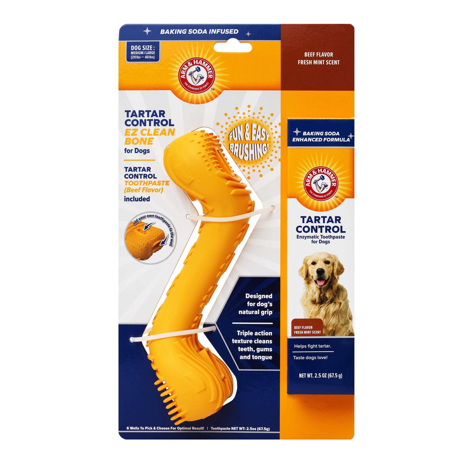 Arm & Hammer Tartar Control EZ Clean Bone with Toothpaste - Healthber