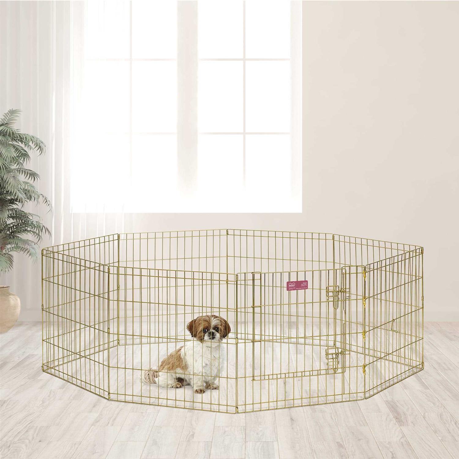 Midwest Gold Zinc Pet Exercise Pen - Healthber