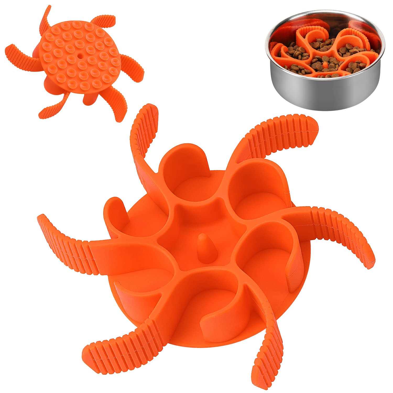 Anipaw Dog Slow Feeder Dog Bowls Silicone Spiral Dog Food Bowls Feeder Insert to Slow Down Eating for Large Medium Small Breed Dogs Perfect - Healthber