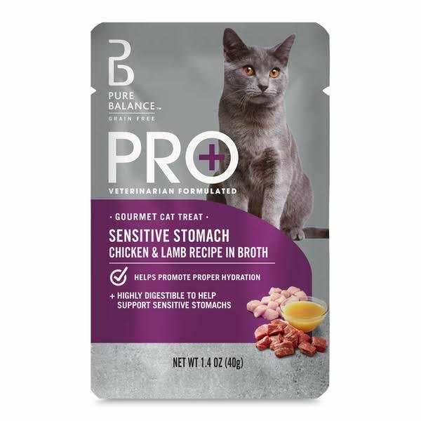 Pure Balance Grain Free Chicken & Lamb Recipe in Broth Sensitive Stomach Gourmet Cat Treat - Healthber