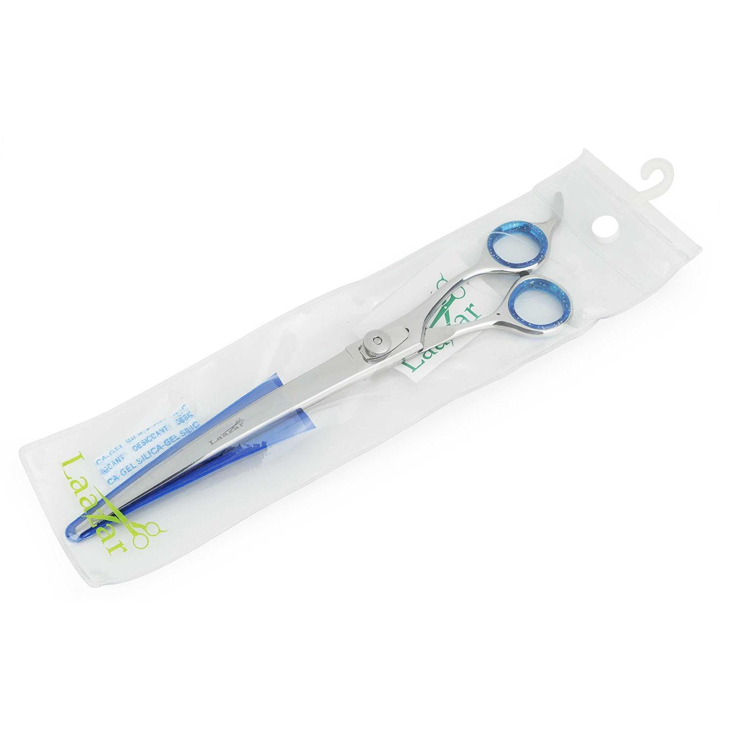 Laazar Pro Shears Curved Pet Grooming Shear - Healthber