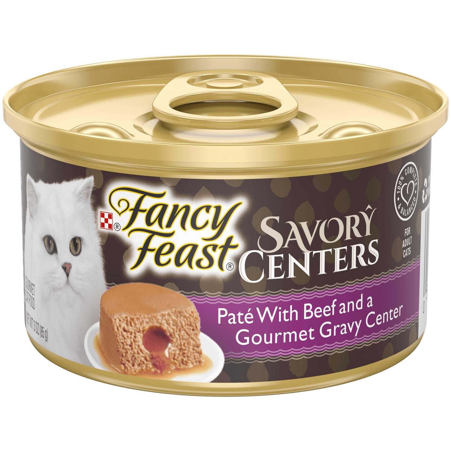 Fancy Feast Savory Centers Beef Canned Cat Food, 3-oz, case of 24 - Healthber