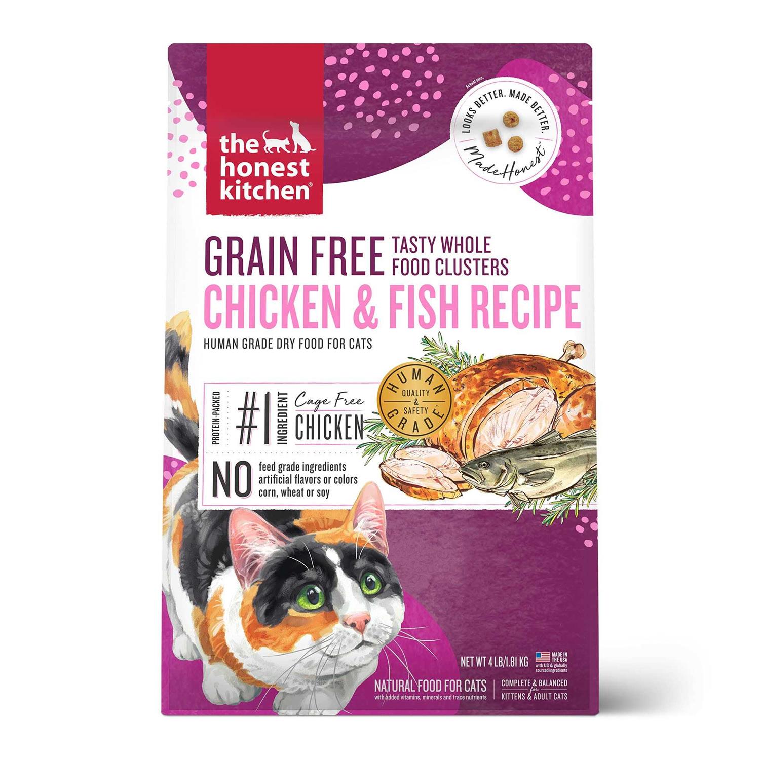 The Honest Kitchen Grain-Free Chicken Fish Whole Food Clusters Dry Cat Food - Healthber
