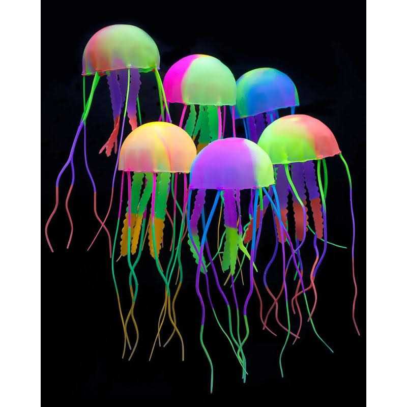 Uniclife 6 Pcs Glowing Jellyfish Ornament Decoration for Aquarium Fish Tank - Healthber