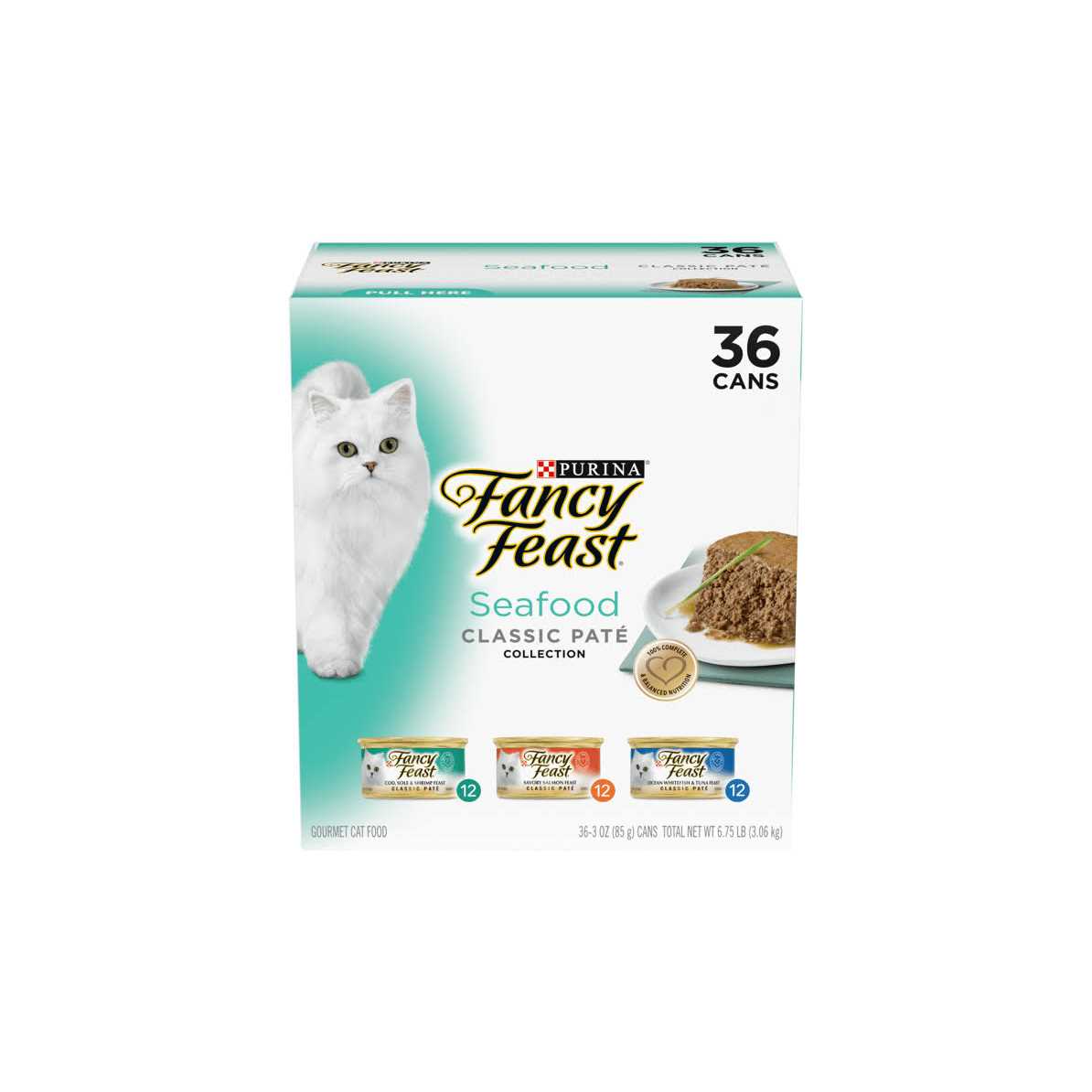 Fancy Feast Seafood Classic Pate Collection Variety Pack Grain-Free Wet Cat Food - Healthber