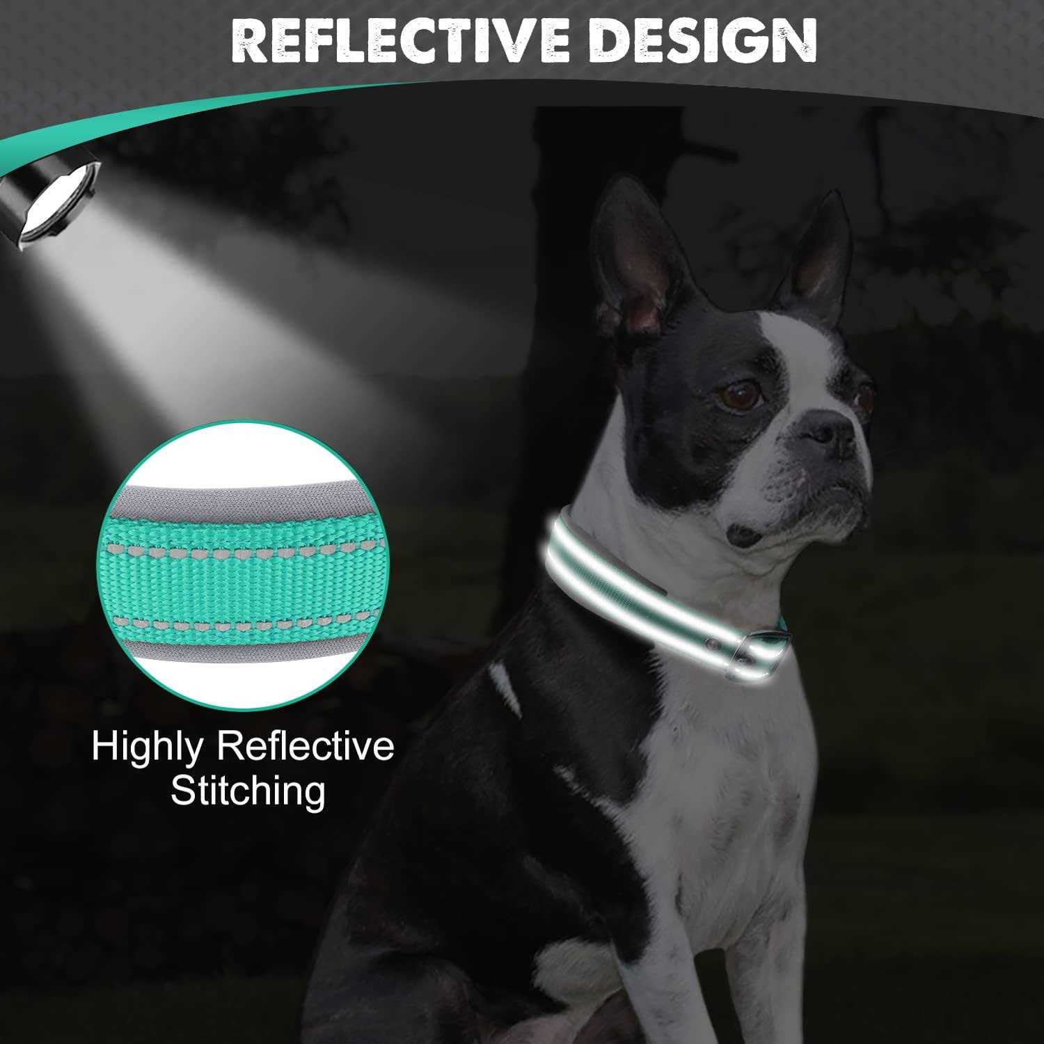 Joytale Reflective Dog Collar,Soft Neoprene Padded Breathable Nylon Pet Collar Adjustable Dogs - Healthber