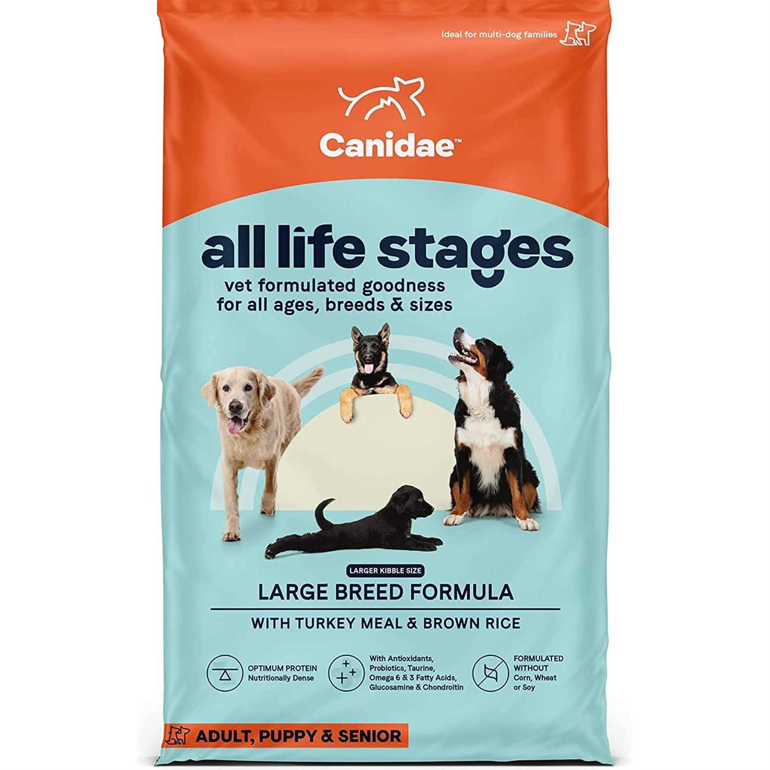 Canidae All Life Stages Large Breed Dog Dry Food Turkey Meal Brown Rice Formula - Healthber