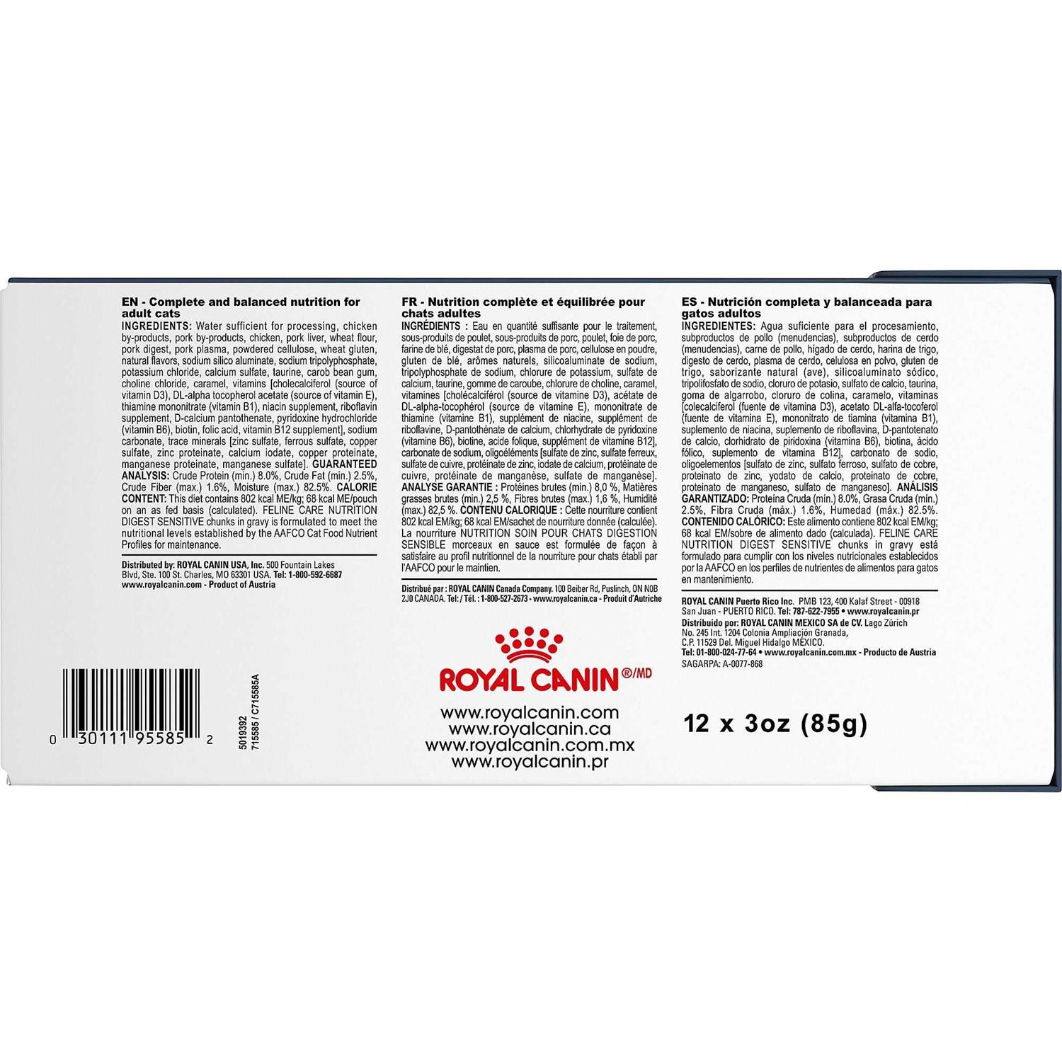 Royal Canin Digest Sensitive Chunks in Gravy adult Cat Food - Healthber