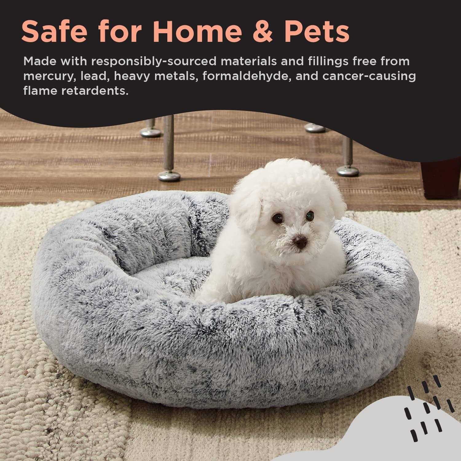 Best Friends by Sheri SnuggleSoft Faux Rabbit Fur Memory Foam Calming Bed - Healthber