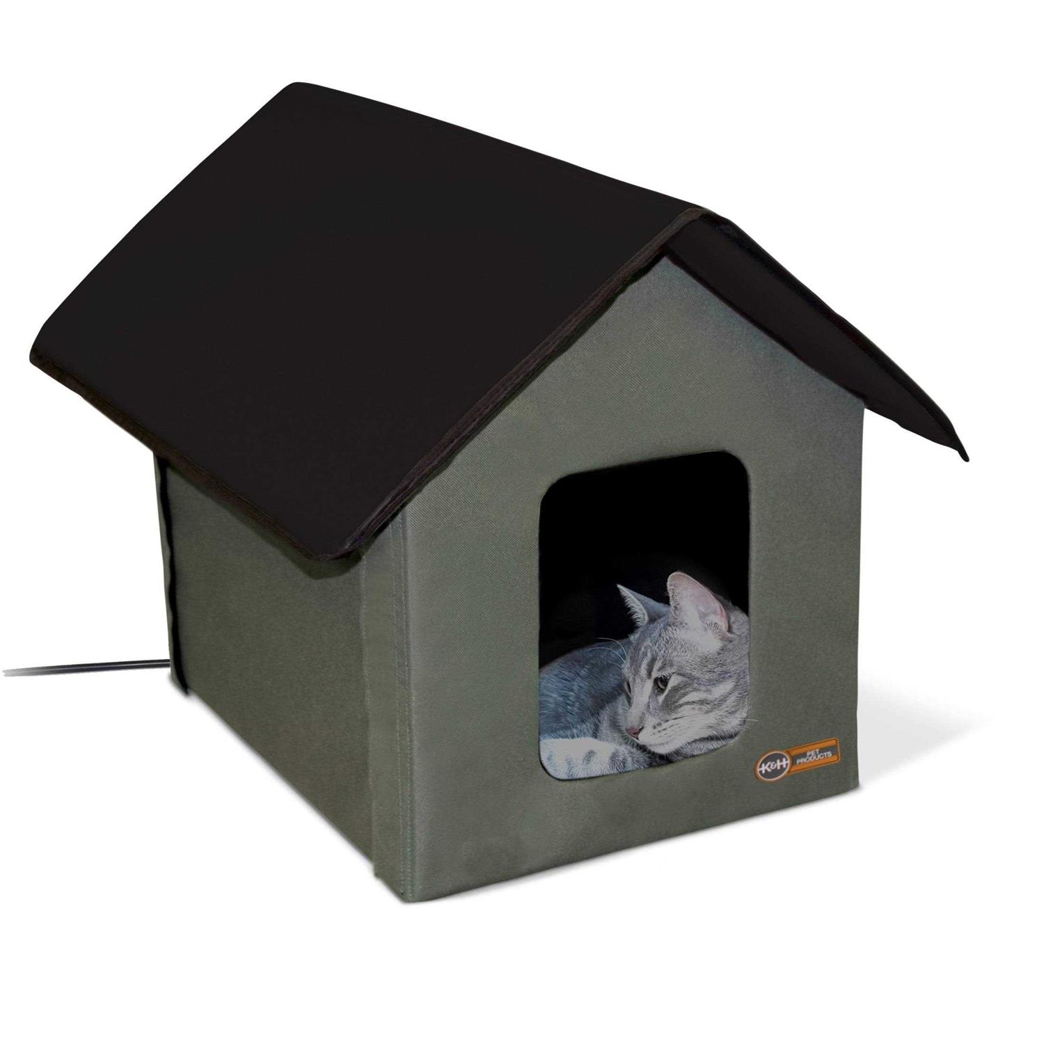 K&H Pet Products Outdoor Heated Kitty House Cat Shelter - Healthber
