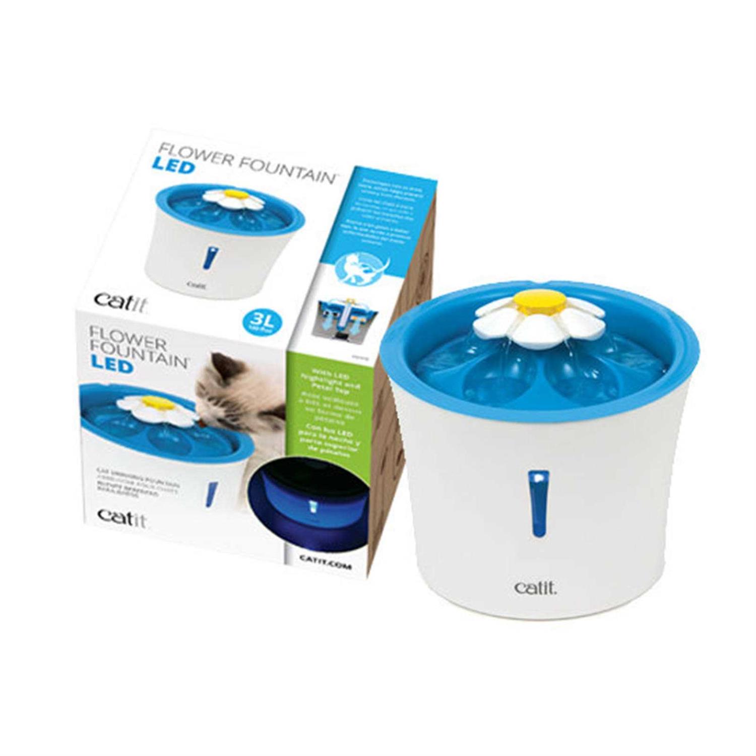 Catit Flower Fountain with LED Nightlight - Healthber