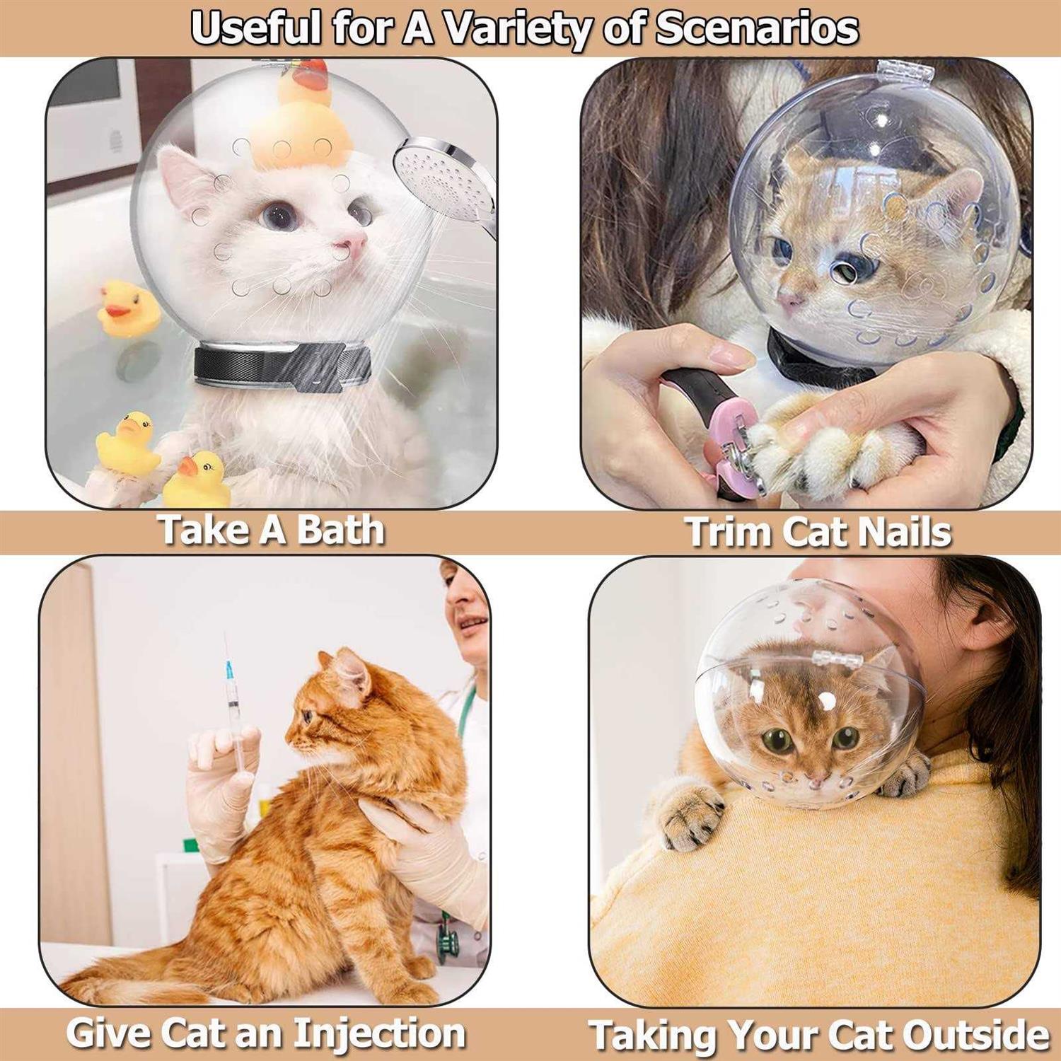Hoqqf Cat Muzzle Cat Transparent Muzzle M Size Breathable Cat Hood - Healthber