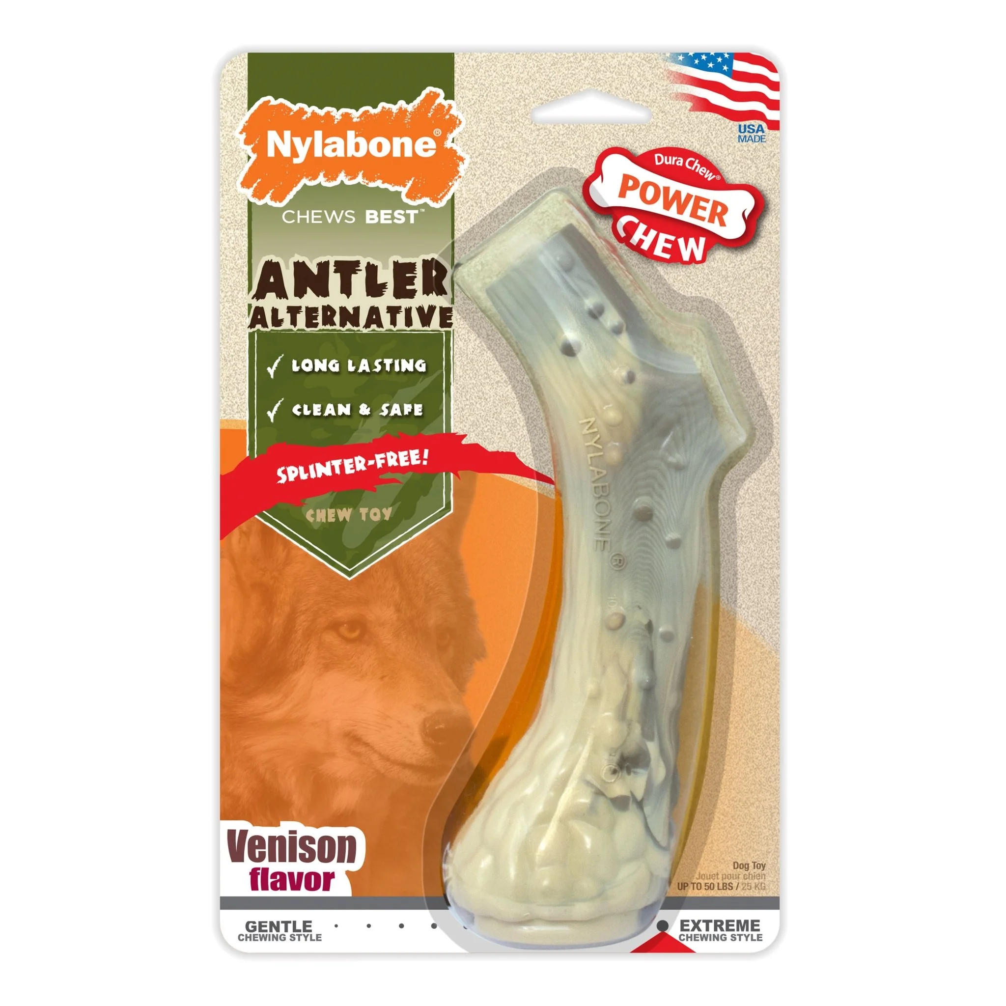 Power Chew Antler, Venison, Large/Giant, Up to 50 lbs - Healthber