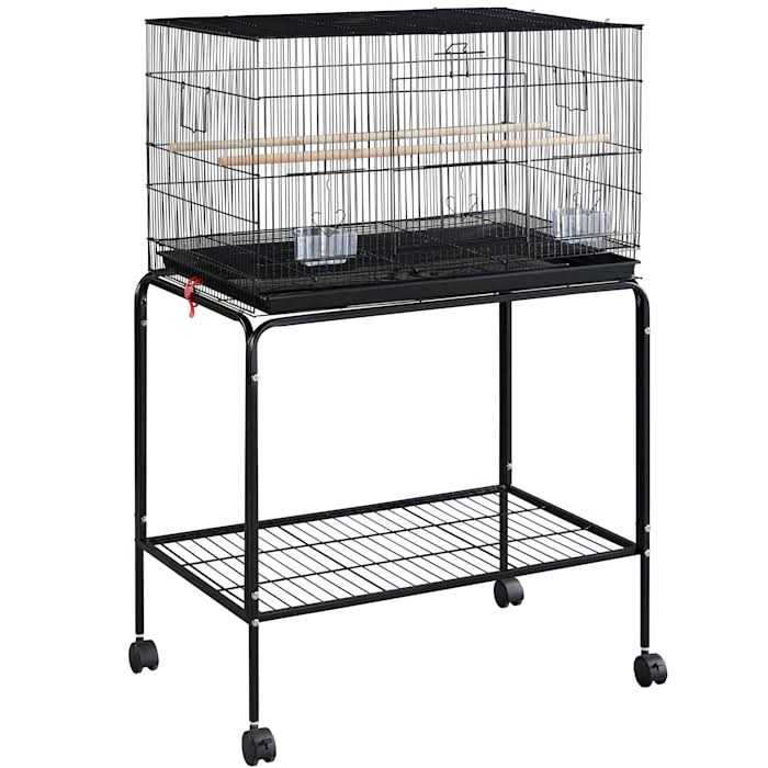 Topeakmart 47 Flight Cage with Slide-Out Tray and Rolling Detachable Stand for Birds - Healthber