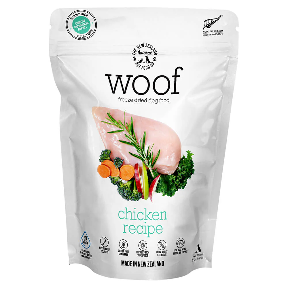 Woof Chicken Freeze Dried Dog Food, 9.9 oz - Healthber