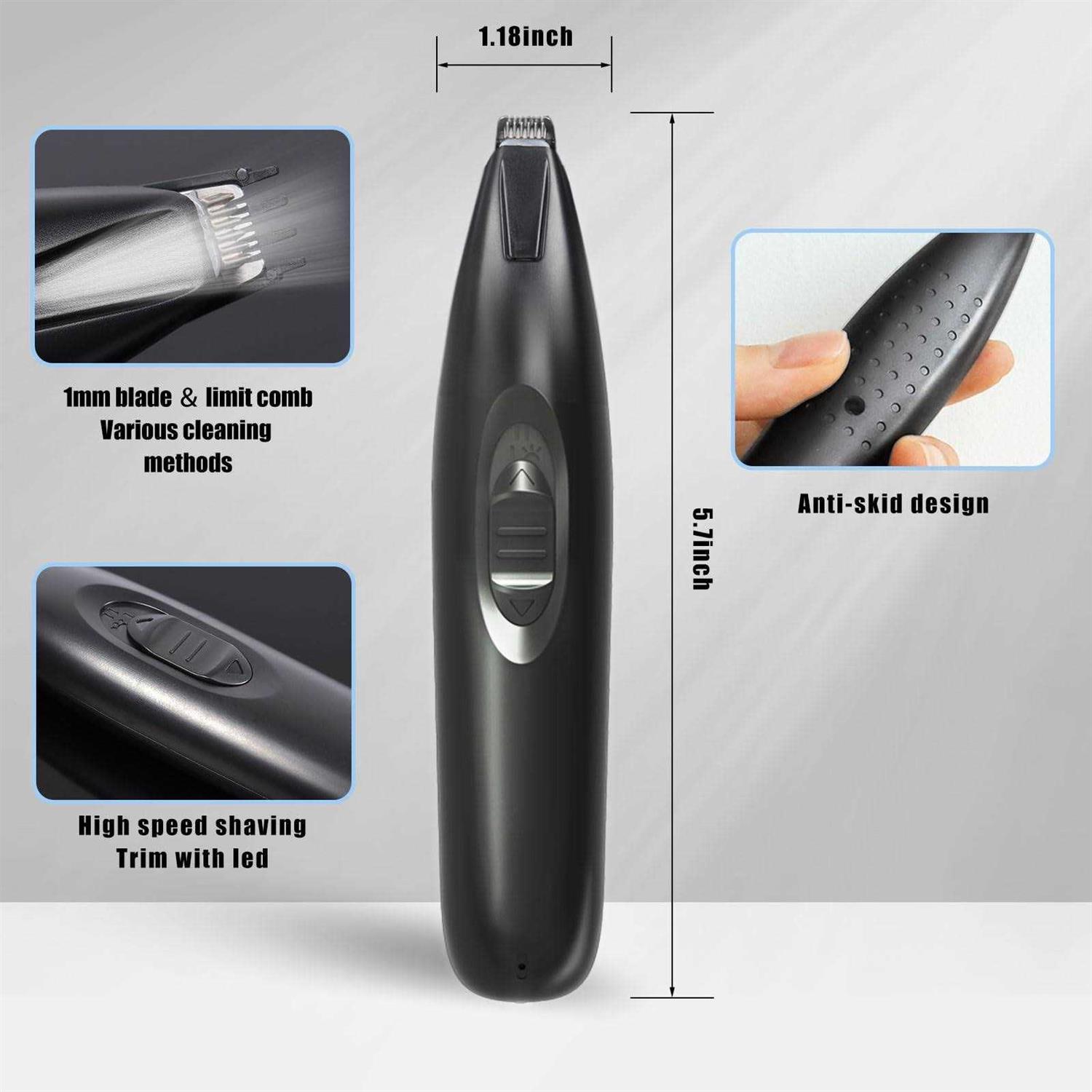 KIKETECH Dog Paw Trimmer with LED Cordless 2Speed Rechargeable Dog Clippers - Healthber