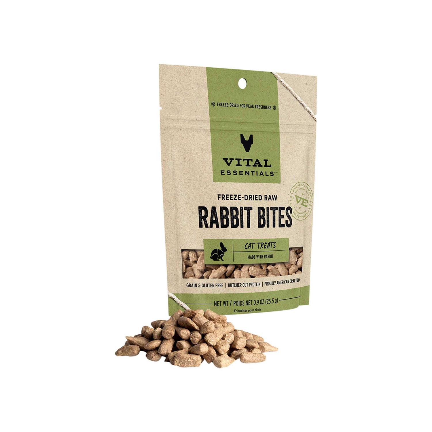 Vital Essentials Freeze-Dried Rabbit Bites Cat Treats - Healthber