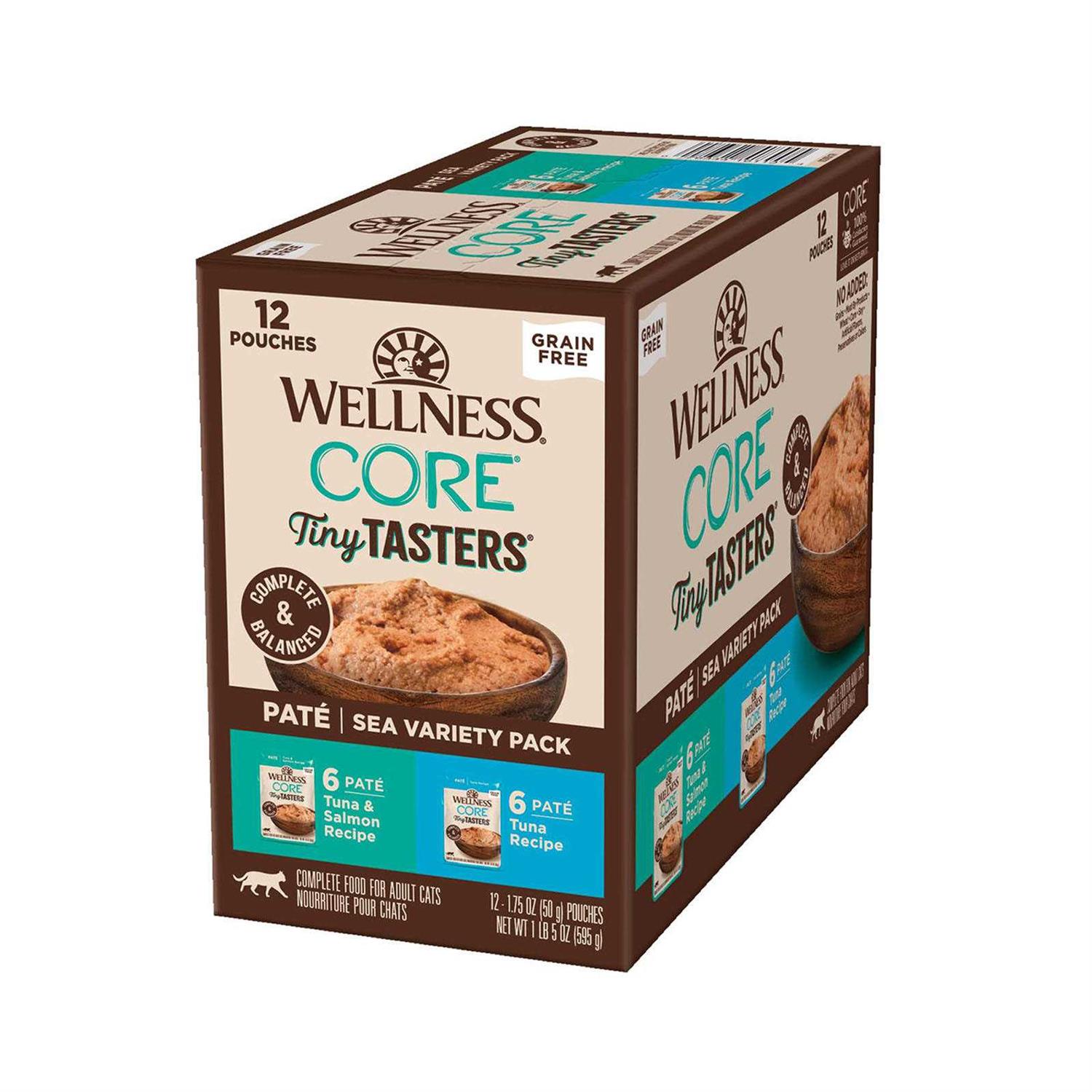 Wellness CORE Tiny Tasters Variety Pack Sea Grain-Free Cat Food Pouches - Healthber