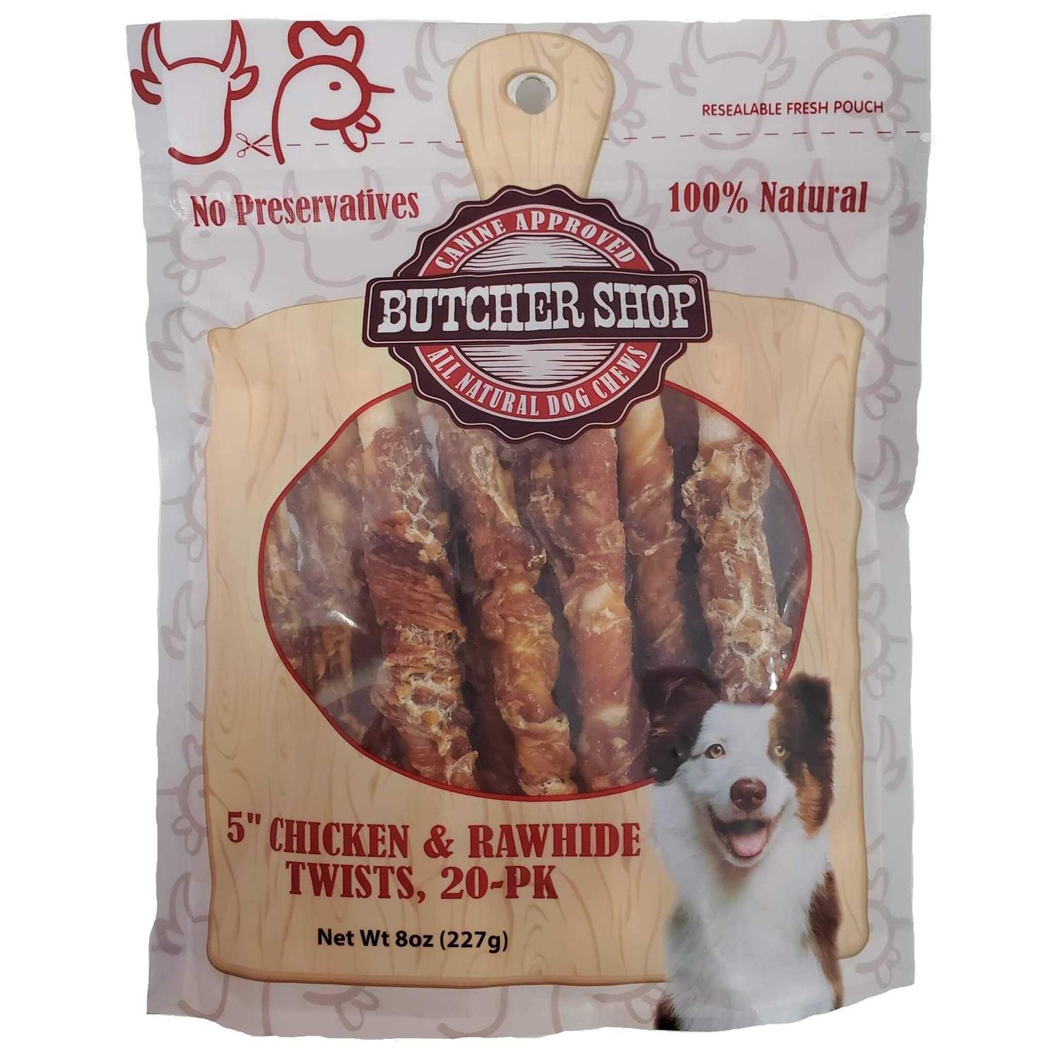Butcher Shop 5” Chicken & Rawhide Twists - Healthber