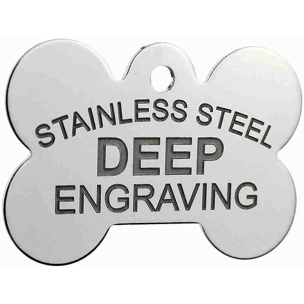 Pawsitively Pet Tags Stainless Steel Custom Deep Engraved Pet ID Tags Personalized Front and Back Dog Tags for Dogs and Cats - Healthber