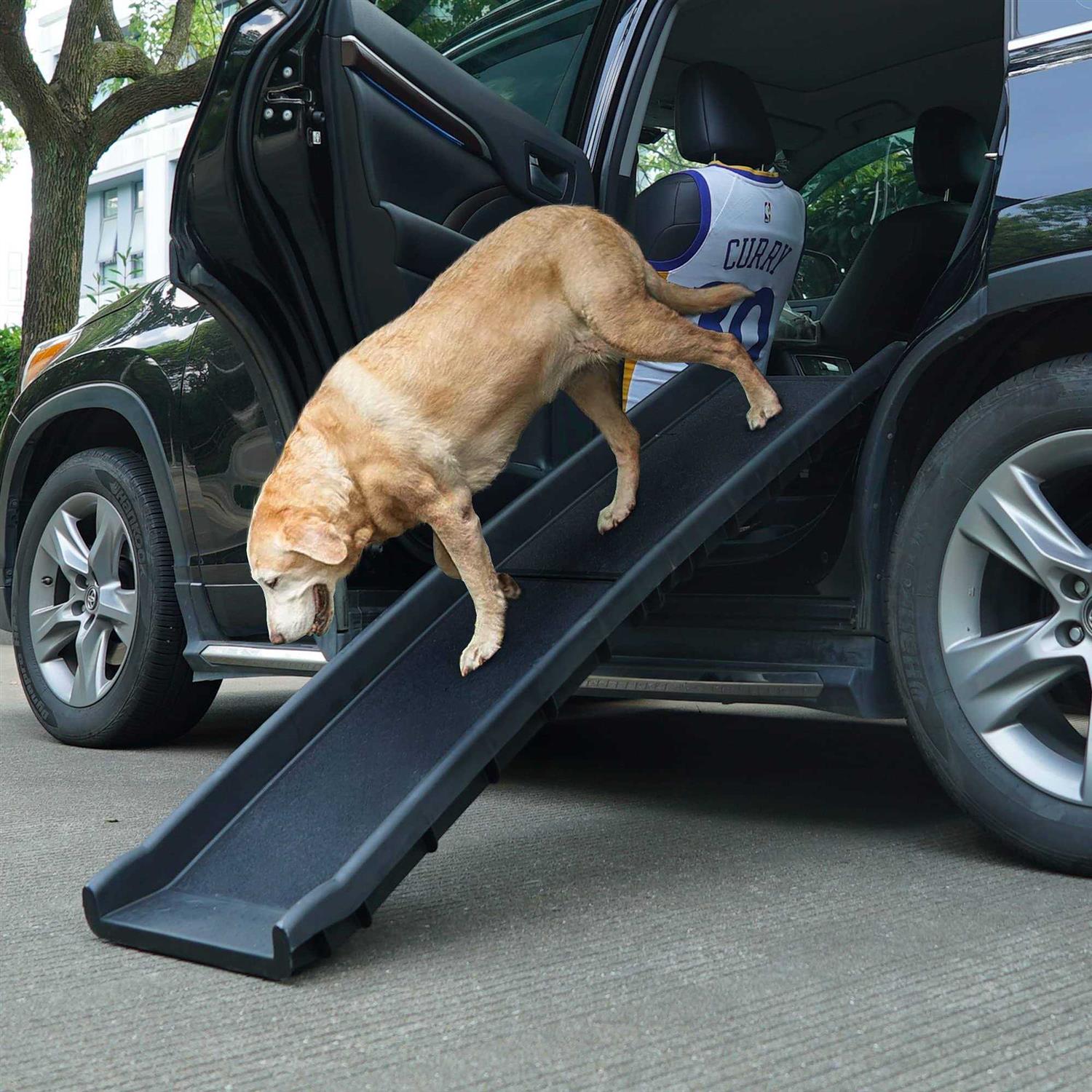 Sandinrayli Folding Pet Dog Ramp SUV/Car 62 L Ladder Stairs for Puppy Old Dogs Arthritis Joint Pain Portable Lightweight Dog/Cat Ramp - Healthber
