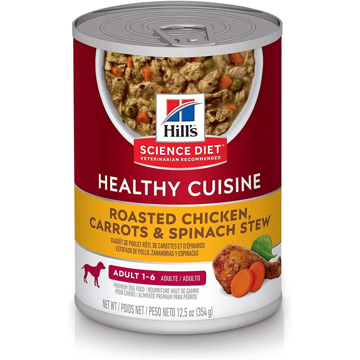 Hill’s Science Diet Healthy Cuisine Adult Roasted Chicken Carrots & Spinach Canned Dog Food - Healthber
