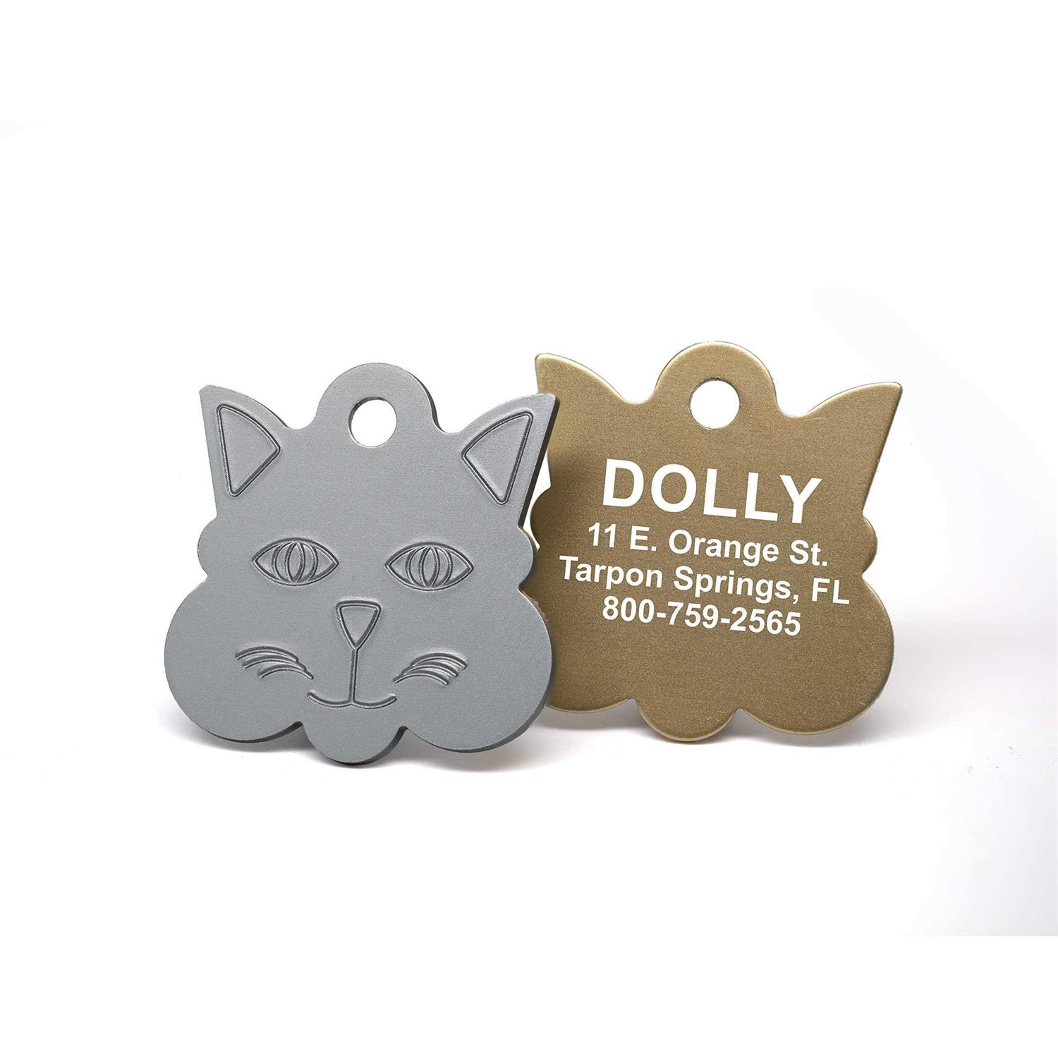 Providence Engraving Pet ID Tags Small or Large Personalized Anodized Aluminum Pet Tags in Bone, Round, Star, Heart, Hydrant, Paw and Cat Face - Healthber