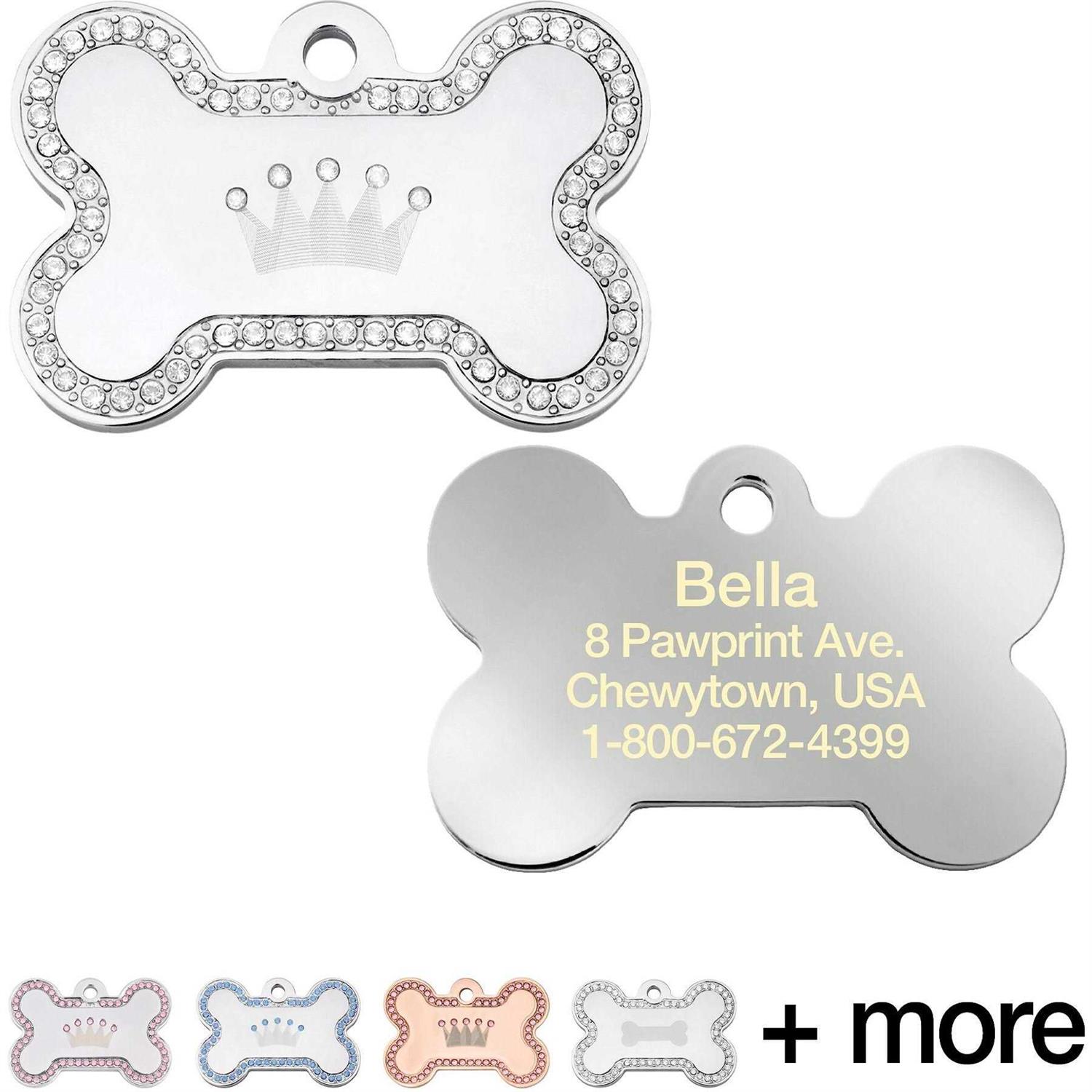 Quick-Tag Dog Tag with Crown and Crystals - Healthber
