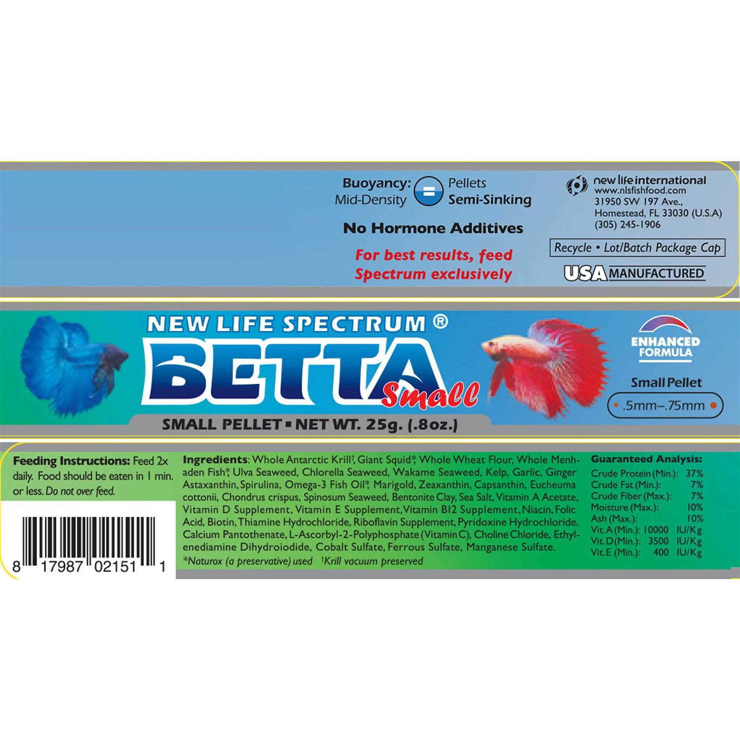 New Life Spectrum Betta Food Small Floating Pellets - Healthber