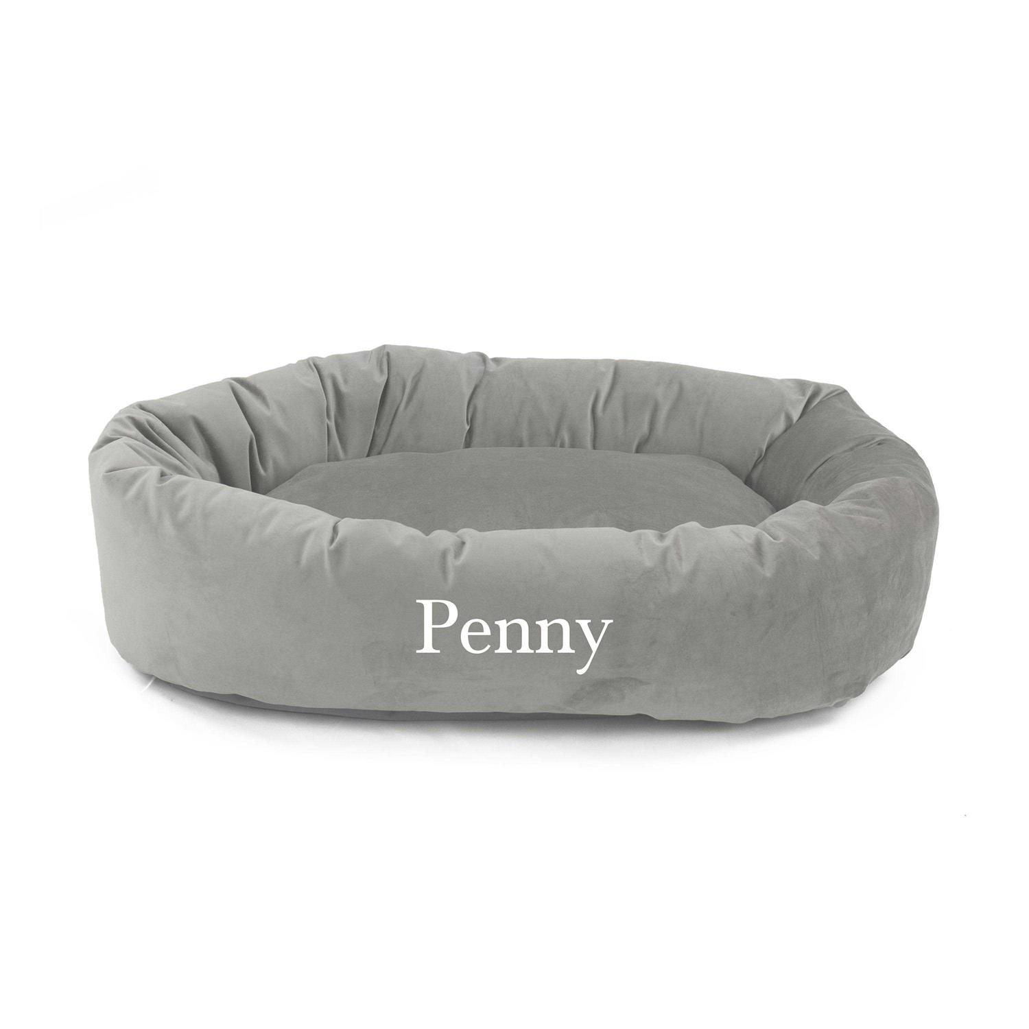 Majestic Pet Velvet Personalized Bagel Cat & Dog Bed - Healthber