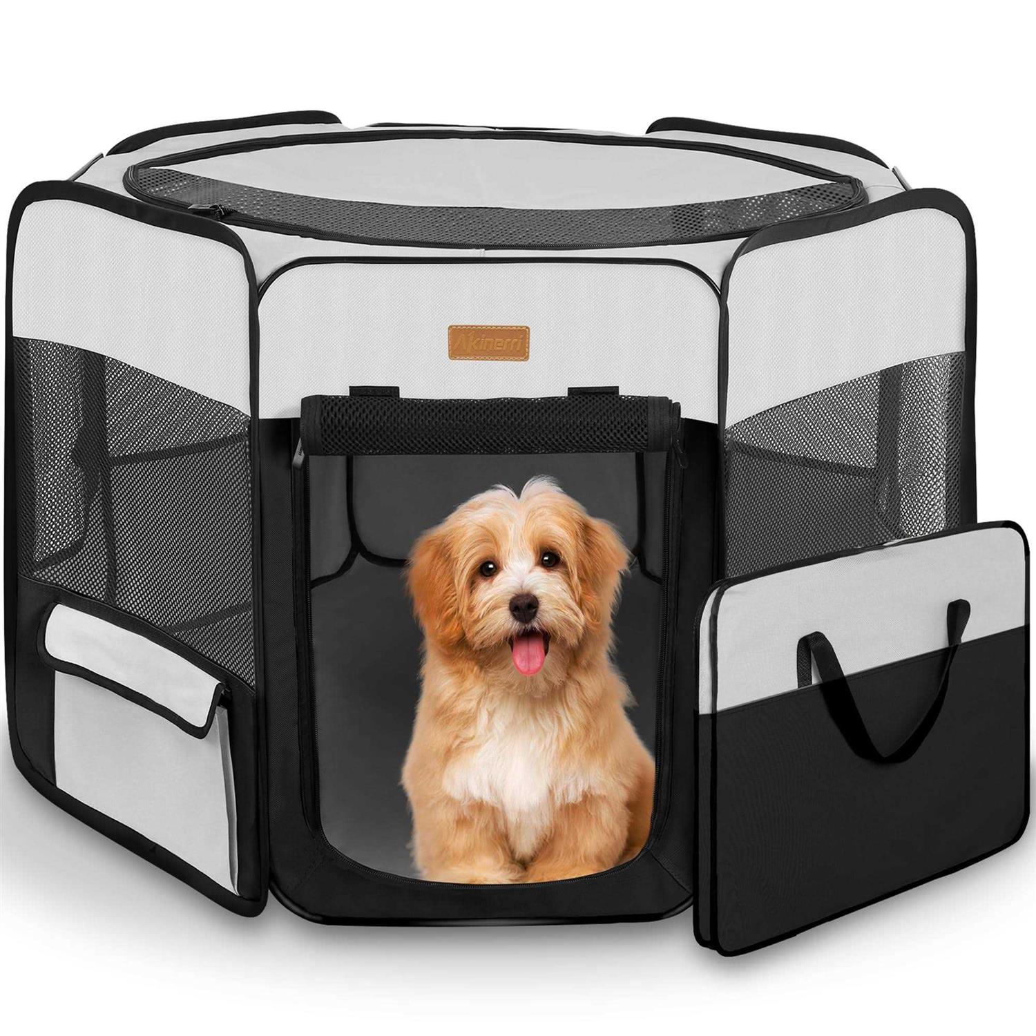 Akinerri Dog Playpen Portable Pet Play Pen for Cat Puppies Rabbits - Healthber