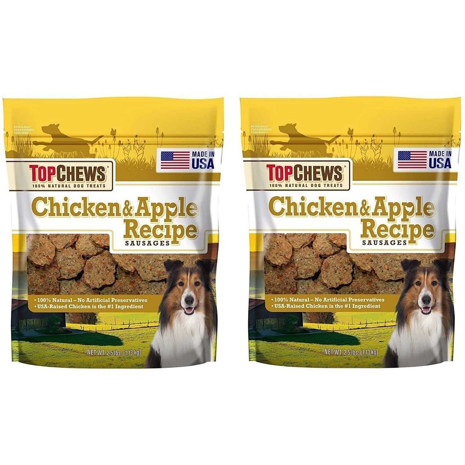 Top Chews Chicken & Apple Recipe 100% Natural Dog Treats - Healthber