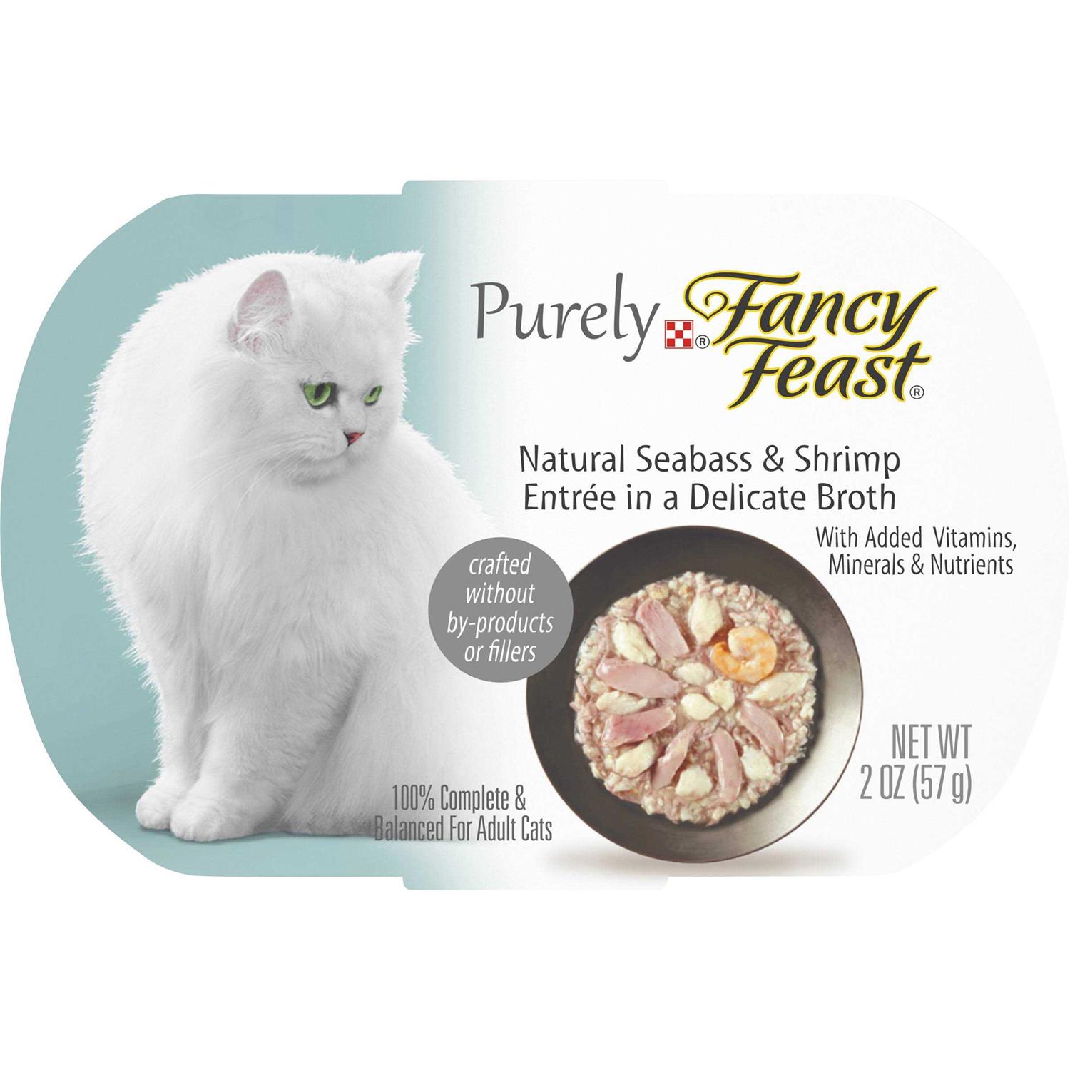 Fancy Feast Purely Natural Seabass & Shrimp in Broth Cat Food - Healthber