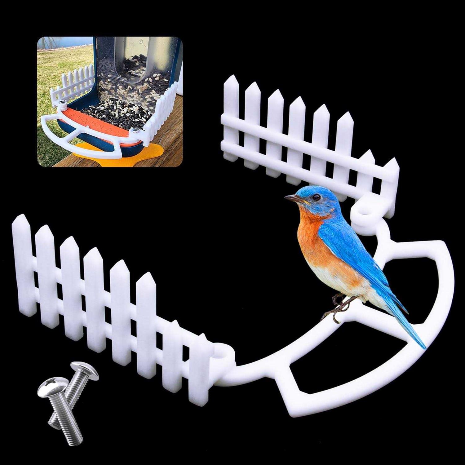 3 Pcs Perch for Bird Buddy with Side Fence,Wider Extension Perch to DIY Add-ons - Healthber