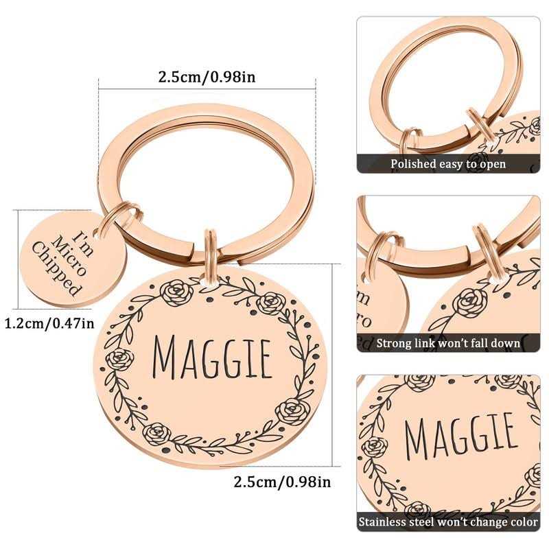 Natiform Personalized Dog Tags Stainless Steel Pet ID Tags Microchipped Dog Tag - Healthber