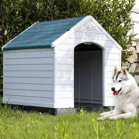 Cl.hpahkl Outdoor Large Dog HouseDurable Waterproof Plastic Dog House , with Vent and Raised Floor Large Dog House - Healthber