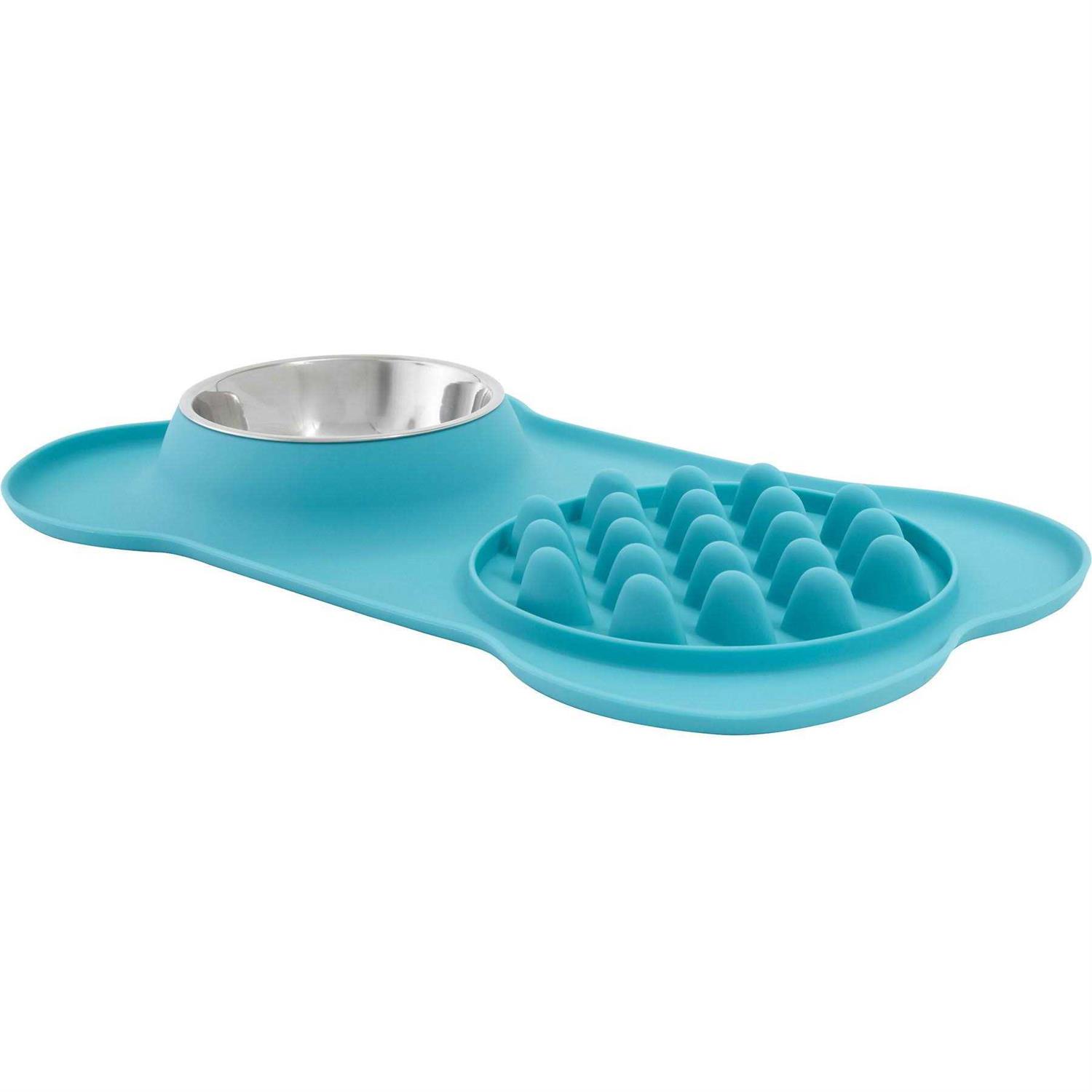 Frisco Silicone Slow Feeder Mat with Stainless Steel Bowl - Healthber