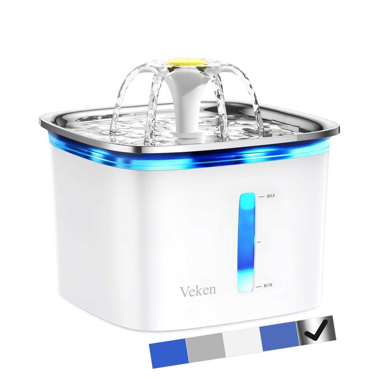Veken 95oz/2.8L Pet Fountain Automatic Cat Water Fountain Dog Water Dispenser with Smart Pump for Cats - Healthber