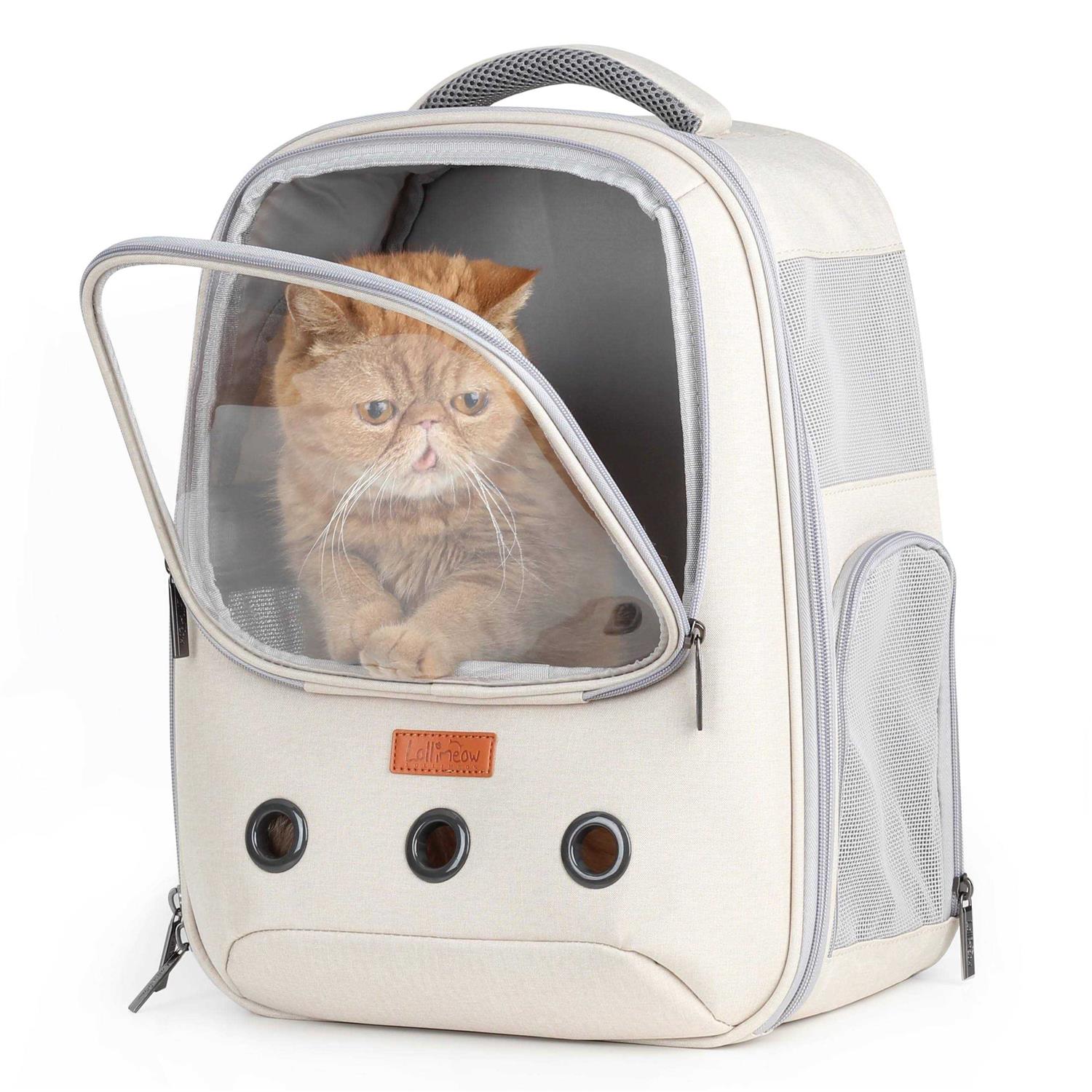 Lollimeow Pet Carrier Backpack, Bubble Backpack Carrier, Cats and Puppies,Airline-Approved - Healthber